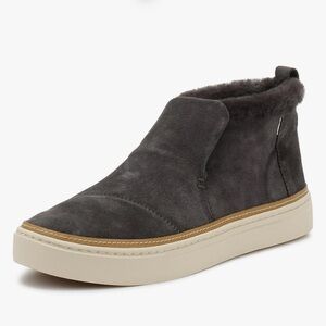 Tom’s Gray Suede Ankle Boots with Fur Lining